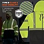 GloWear 8318BK High Visibility Long Sleeve Black Bottom Hooded Zip-Up Sweatshirt, ANSI Type R Class 3, Lime, 2XL (23066)~#|#~B4DA2316-3134-4B77-8241DB89EC9B8C94_sc7