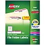 Avery TrueBlock Laser/Inkjet File Folder Labels, 2/3" x 3-7/16", White/Red, 1,500 Labels/Pack (5066)~#|#~B5538D14-5718-449F-9380B35499F5885F_sc7