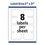 Avery Laser/Inkjet Rectangle Multipurpose Labels, 2" x 3", Glossy White, 80 Labels/Pack (94237)~#|#~B5D37E62-4C0D-49EA-8E23D392139C348C_sc7