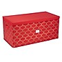 Simplify Ornament Storage Box with Lid, Fabric, Red/Gold (9085)~#|#~B64154F5-C15C-4B09-A5FDFE24D936B8AE_sc7