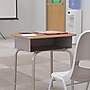 Flash Furniture Billie 24"W Student Desk with Open Front Metal Book Box, Walnut/Silver (FDDESKGYWAL)~#|#~B64A9C50-9412-47B3-B673649FBC0C46AB_sc7