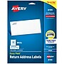 Avery Easy Peel Inkjet Return Address Labels, 2/3" x 1-3/4", White, 60 Labels/Sheet, 10 Sheets/Pack (18695)~#|#~B71A85E7-D0CE-432D-9B999FC629FEE8AD_sc7