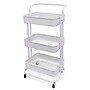 Excello Brands 3-Shelf Metal Rolling Utility Cart, White (OSO-MTL3CRT-WHT) ~#|#~B72BC583-38D9-4187-909C5EB93AF8BF1A_sc7