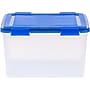 Iris WeatherPro 55.7 Qt. Latch Lid Storage Bin, Clear/Blue (500201)~#|#~B7860FC9-F7C6-4BFE-89175C927E744EFA_sc7