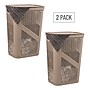 Mind Reader 15.85-Gallon Slim Laundry Hamper with Lid, Plastic, Tan, 2/Set (2HBIN60-BRNM)~#|#~B7D4B76D-CBF3-4FA3-928880E0E3B31794_sc7
