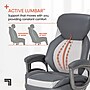 Sharper Image S-600 Active Lumbar Heated Ergonomic Bonded Leather Swivel Executive Massage Chair, Gray (60098-GRY)~#|#~B8799495-4092-4B87-8467470556531045_sc7