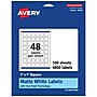 Avery Laser/Inkjet Square Multipurpose Labels, 1" x 1", White, 4800 Labels/Box (94103)~#|#~B96390C5-AED4-4144-8F8515CFF2FC5CD0_sc7