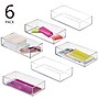 iDESIGN 6-Piece Plastic Drawer Organizer, Clear (28985M6)~#|#~B99FB838-A56C-4D29-9325459C19738C29_sc7