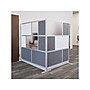 Luxor Workflow Series 6-Panel Freestanding Modular Room Divider System Starter Wall with Whiteboard, 70"H x 53"W, Gray/Silver~#|#~B9F8A190-8A70-4DB9-9EB31DAC68DD5A7D_sc7
