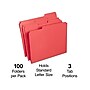 Staples Reinforced Colored File Folders, Letter Size, 3‑Tab Design, Red, Heavy‑Duty Construction, 100/Box~#|#~BA06C53F-3453-47B1-908A2373C5AEBDF6_sc7