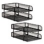Mind Reader 2-Tier Stackable Paper Desk Tray, Metal Mesh, Black, 2/Set (2CSTACK2-BLK)~#|#~BA63C5EA-43A4-44DE-AF3782130D711458_sc7