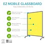 Ghent EZ Glass Mobile Dry-Erase Whiteboard, Aluminum Frame, 75"H x 62"W, Yellow (EZ1NA7562YW)~#|#~BB2D84CF-9AED-40C0-9EA3F8B389A2EB6B_sc7