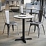 Flash Furniture Acadia 24" Round Wooden Dining Table with X-Base, White Faux Marble/Black Base (STRD24WMAT2222)~#|#~BB50A3EE-B20E-44C1-9D5659058B0DC2F8_sc7