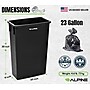 Alpine Industries Trash Can with Two Fold Drop Slot Lid, 23 Gallon, Black (477-BLK-PKG2)~#|#~BB9745E6-B3A7-4610-A4E026965CC05456_sc7