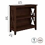 Bush Furniture Key West 30"H 2-Shelf Bookcase with Adjustable Shelf, Bing Cherry (KWB124BC-03)~#|#~BBCF4B5D-B8F4-4DB0-B00862FA7631C5E6_sc7