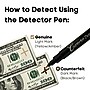 Dri Mark Dual Detector Counterfeit Pens Compartments, Black/Green, 6/Pack (DRI-351UV6)~#|#~BC17D5CA-9607-43F0-8C4100C7DCECA017_sc7