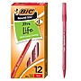 BIC Round Stic Xtra Life Ballpoint Pens, Medium Point, 1.0mm, Red Ink, Dozen (20118/GSM11RD)~#|#~BC5D0E88-8321-4645-AA5F31AC9F42C60A_sc7