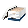 Bankers Box Medium-Duty Corrugated File Storage Boxes, Lift-Off Lid, Letter Size, White/Blue, 4/Carton (007014)~#|#~BC8181F2-EBC0-4939-97634BC3C3BB41DD_sc7