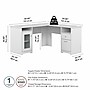 Bush Furniture Cabot 60"W L Shaped Computer Desk with Storage, White (WC31930K)~#|#~BCA27A77-CC7C-4B31-B5B531524AEDB368_sc7