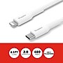 Staples TECH Lightning to USB-C Charging Cable, 6.5 ft., White (ST62333)~#|#~BCE3F34C-127A-4CBC-AFF9361A28477EFD_sc7