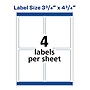 Avery Print-to-the-Edge Color Laser Shipping Labels, 3-3/4" x 4-3/4", White, 100 Labels/Pack (6878)~#|#~BCFB39EA-00E6-45C2-9C3B61A752747D7F_sc7