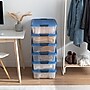 Iris 26 Qt. Latch Lid Storage Tote, Clear/Navy, 6/Carton (100364-CT)~#|#~BD5F5DBC-CB7D-4EBF-88BF2CE764BA2CEB_sc7
