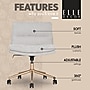 Elle Decor Ariana Criss Cross Armless Ergonomic Fabric Swivel Computer and Desk Chair, Light Gray (60121-LGRY)~#|#~BD60E9B3-93DF-4207-BB30BA6EDD48F5AB_sc7