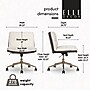 Elle Decor Ariana Criss Cross Armless Ergonomic Fabric Swivel Computer and Desk Chair, Cream (60121-CRM)~#|#~BDB45C6F-C86A-451B-88072AAAAF3C00FE_sc7