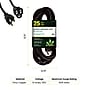 GoGreen Power 25' Indoor/Outdoor Extension Cord, 16 AWG, Black (GG-13725BK)~#|#~BE8DF51B-0339-4D30-83759957FFFFB926_sc7