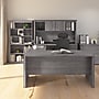 Bestar Logan 66"W U or L Shaped Desk with Hutch, File Cabinet, and Bookcase, Bark Gray (46851-47)~#|#~BEA71965-BB51-4992-99705C44CC8A4F8E_sc7