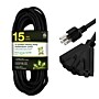 Power by GoGreen Heavy Duty 15' Extension Cord, 3-Outlet, Black (GG-15015BK)~#|#~BECD6247-AEE7-409B-874D5CD80014F524_sc7