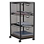 Mind Reader 3-Drawer Mobile Organizer Storage Cart with Wheels, Metal, Black (3TWHEEL-BLK)~#|#~BEEBB8CD-95E5-4511-93BC17F8AC99369B_sc7