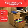 Staples Hanging File Folders, Letter Size, Assorted Colors, Water‑Resistant, 5‑Tab, Includes Tabs & Inserts – 20/Pack~#|#~BF6075EF-E2CD-4498-BBF70587C3BFC865_sc7