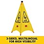 Rubbermaid Multilingual "Caution" Pop-Up Safety Cone, 20" x 21" x 21", Yellow.Black (FG9S0000YEL)~#|#~BF7AA5C4-54A7-4CA1-A3079C1292BAC3BA_sc7