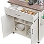 Techni Home Deluxe Mobile Kitchen Island Cart with Water Resistant Top, Storage Cabinets with Adjustable Shelves, and Spice Rack~#|#~BFD6CE7D-67ED-4D66-A52E5D068AEE07D3_sc7