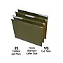 Staples 100% Recycled Reinforced Recycled Hanging File Folder, 1/3-Cut Tab, Letter Size, Standard Green, 25/Box~#|#~C0CE604A-EDEA-45D6-95D289FC7CF84B30_sc7