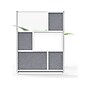 Luxor Workflow Series 6-Panel Freestanding Modular Room Divider System Starter Wall with Whiteboard, 70"H x 53"W, Gray/Silver~#|#~C105DFC4-9B8E-49B4-856E8D52F3A3DFC6_sc7