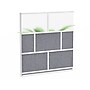 Luxor Modular Room Divider Add-On Wall, 70"H x 70"W, Gray/Frosted PET/Acrylic (MW-7070-XFCG)~#|#~C157330D-5A4C-483D-A6286972DF4E89F2_sc7