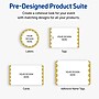 Avery Pre-Printed Gold Edge Dots Design Matte Blank Card, White, 120/Pack (S00-DK5)~#|#~C1C1268F-EB12-4559-AA312442FC5F34E5_sc7