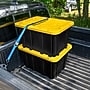 Sterilite 27 Gallon Industrial Garage Tote with Snap-on Lid, Plastic, Yellow/Black, 6/Carton (50659Y06)~#|#~C1D383B7-FA43-4FB6-9E2E38734FF79E80_sc7