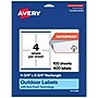 Avery Waterproof Rectangle Laser Multipurpose Labels, 4.75" x 3.75", White, 400/Box (19479399359)~#|#~C1E93F5D-9BDC-454B-AA292BD7AB7384D5_sc7