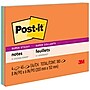 Post-it Super Sticky Notes, 8" x 6", Energy Boost Collection, 45 Sheet/Pad, 4 Pads/Pack (6845SSP)~#|#~C21F4744-882F-4E80-AE0D15BFBF4FEF6B_sc7