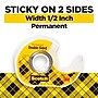 Scotch Permanent Double Sided Tape With Dispensers, 0.5" x 13.9 yds., Clear, 6/Pack (6137H-2PC-MP)~#|#~C22B9644-0538-4563-A33BE67FB7966FE0_sc7