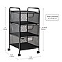 Mind Reader 3-Removable Drawer Mobile Desk and Bathroom Storage Cart with Wheels, Metal, Black (3VERTM-BLK)~#|#~C28C1DFE-75D1-40D3-AB442851D551CA2F_sc7