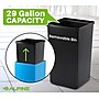 Alpine Industries Steel Recycling and Trash Can Set with Square and Mixed Lid, 29 Gallon, Blue/Black, 2/Pack (ALP4450-BLK-KIT3)~#|#~C2D39B77-4D6B-45A9-9E7C0690BA18494E_sc7