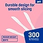Perk Medium‑Weight Plastic Knives, 300 Count Bulk Disposable Knives for Everyday Meals & Events, White~#|#~C371643F-7860-4CEC-B44AE6C662DC3BE1_sc7