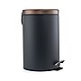 Elama Aluminum Step Trash Can with Hinged Lid, 3 Gallon, Gray (937111716M)~#|#~C38A3399-AE56-449A-84485DBBBA9F8A0A_sc7