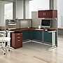 Bush Business Furniture Office in an Hour 63"H x 65"W L-Shaped Cubicle Workstation, Hansen Cherry (WC36494-03STGK)~#|#~C413B2F6-2A99-44FC-B380B7DF9AE52A3A_sc7