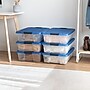 Iris 26 Qt. Latch Lid Storage Tote, Clear/Navy, 6/Carton (100364-CT)~#|#~C47EC704-DF04-4FA5-907B53DA8B70DA39_sc7