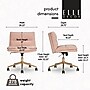 Elle Decor Ariana Criss Cross Armless Ergonomic Fabric Swivel Computer and Desk Chair, Pink (60121-PNK)~#|#~C498A283-09DC-4137-AC8A2EE82B130B46_sc7